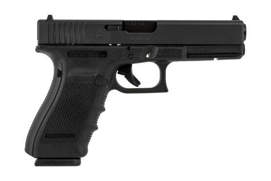 The Glock 20 Gen4 10mm pistol features multiple upgrades like the swappable backstraps and reversible mag release